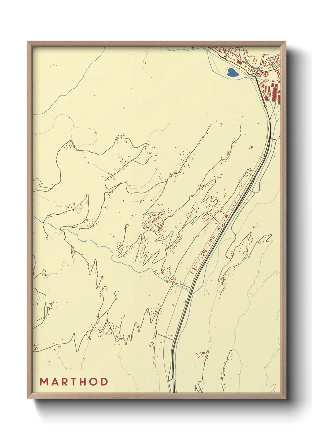 Une affiche de carte sur Marthod