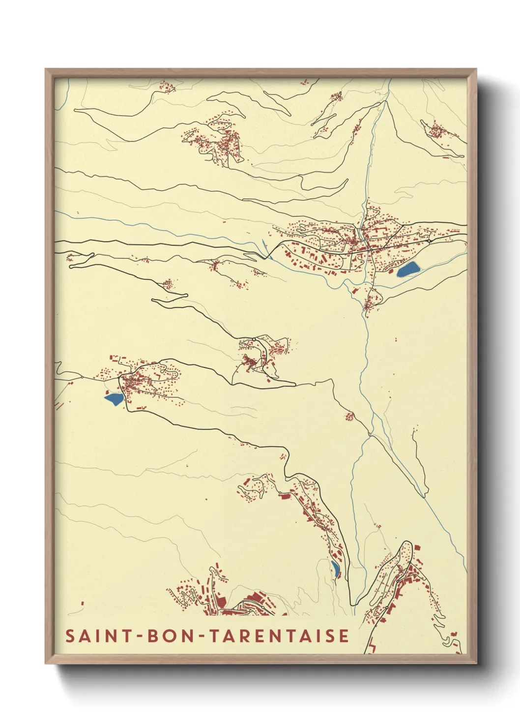 Une affiche de carte sur Saint-Bon-Tarentaise
