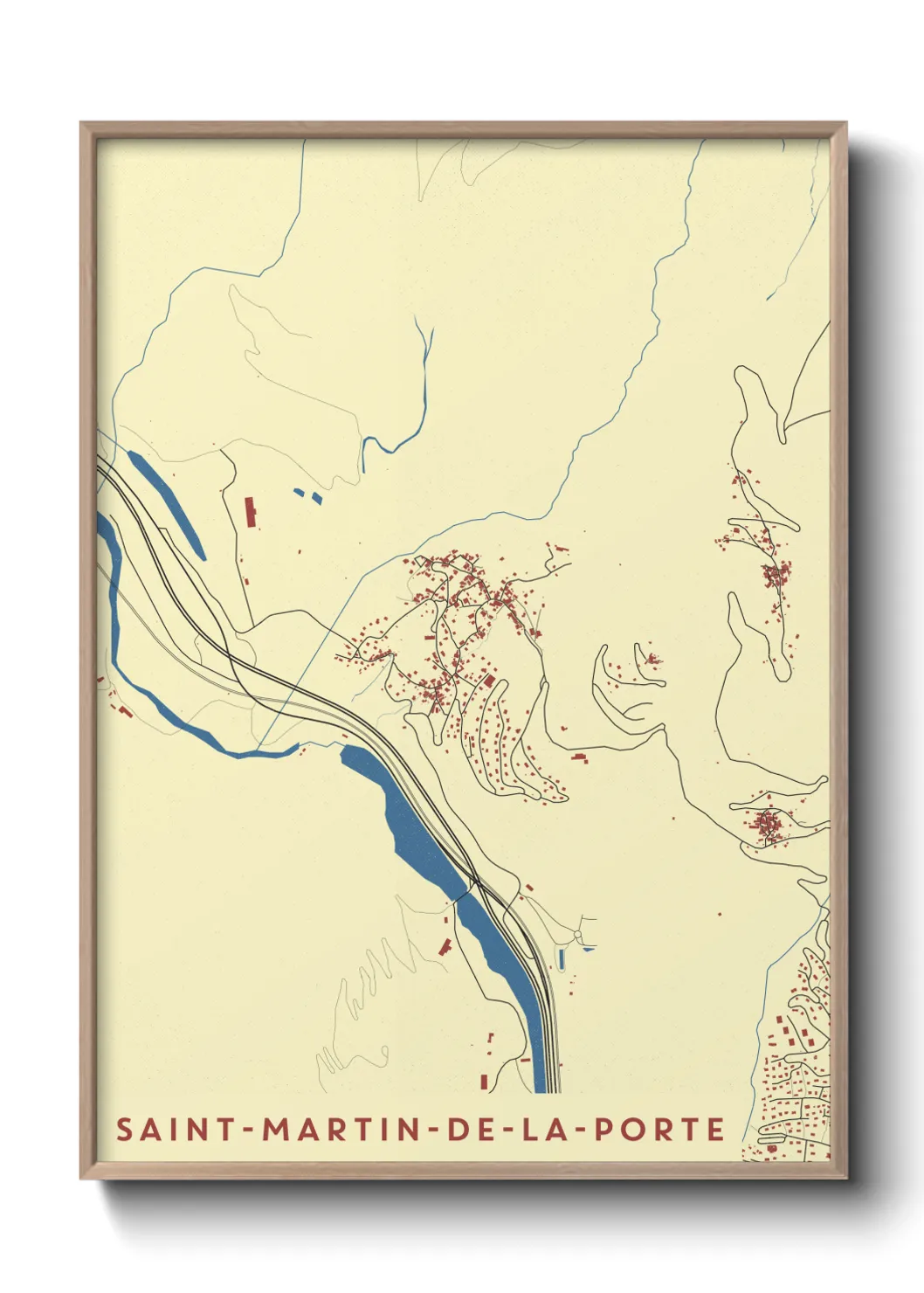 Une affiche de carte sur Saint-Martin-de-la-Porte