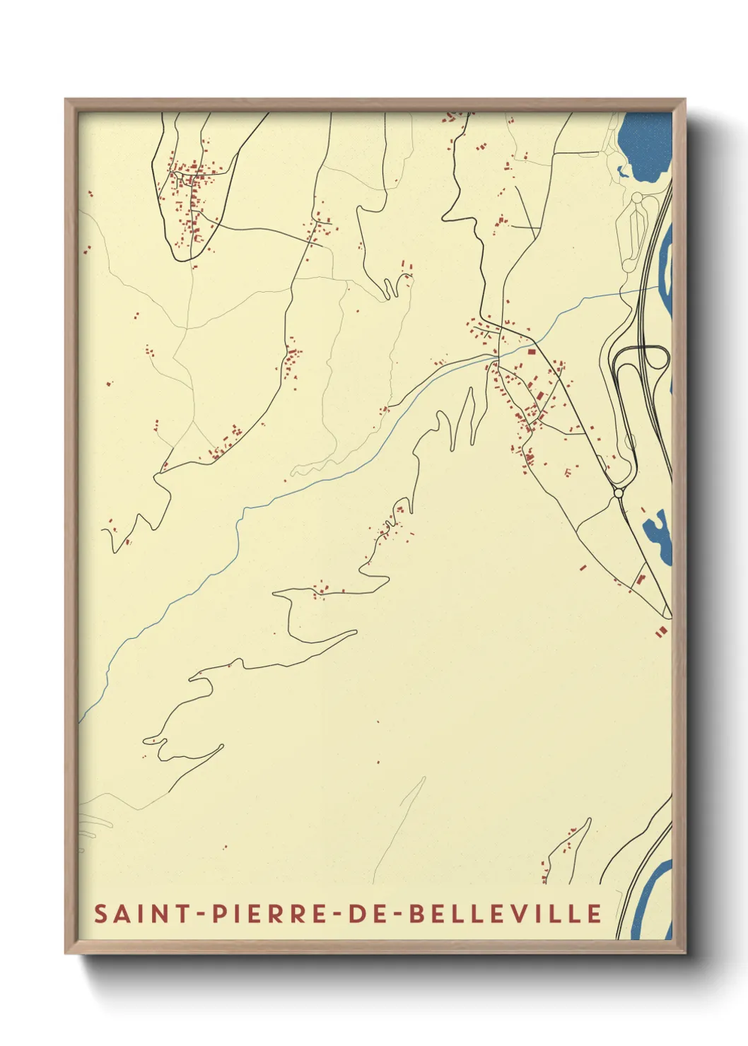 Une affiche de carte sur Saint-Pierre-de-Belleville