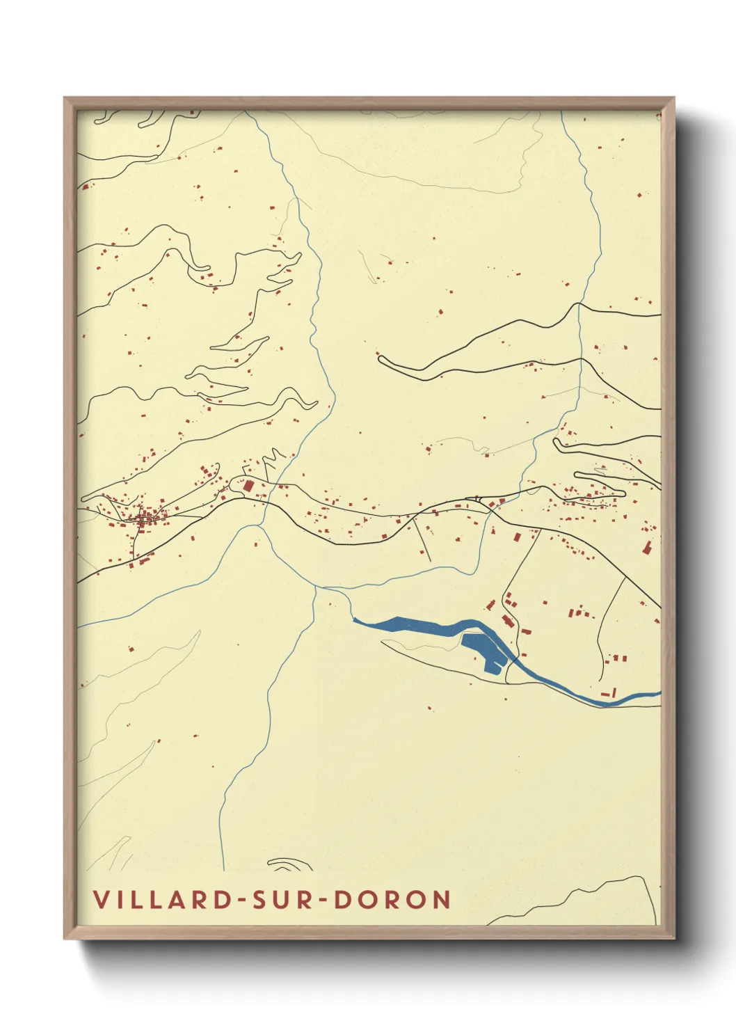 Une affiche de carte sur Villard-sur-Doron