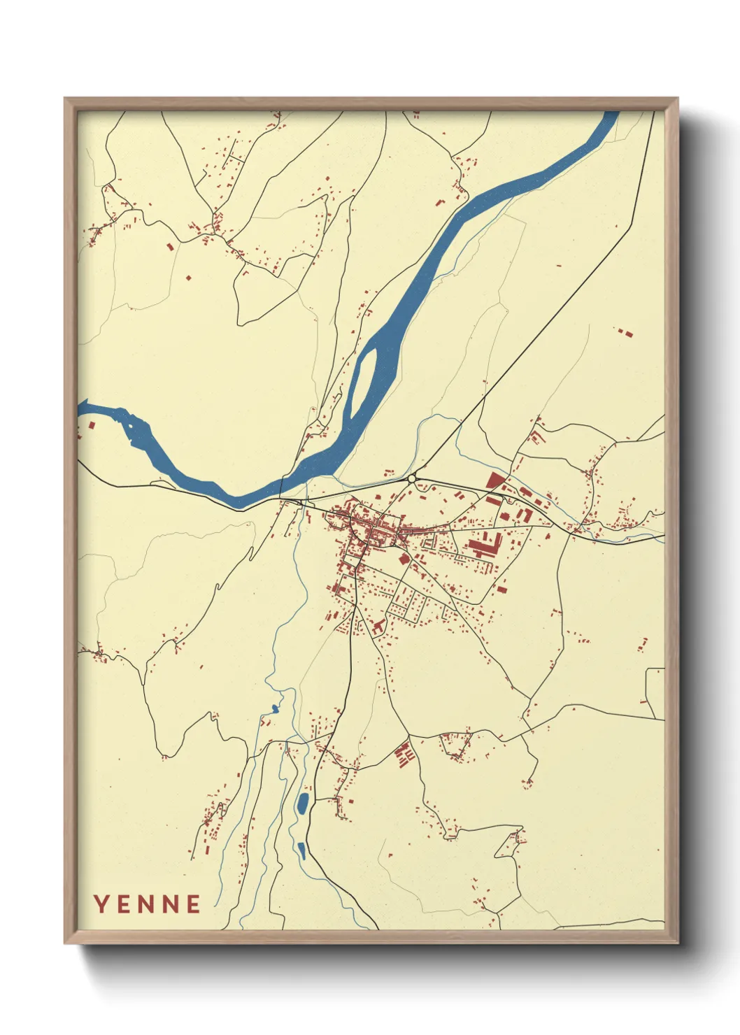 Une affiche de carte sur Yenne