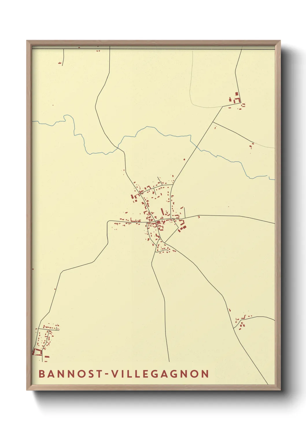 Une affiche de carte sur Bannost-Villegagnon
