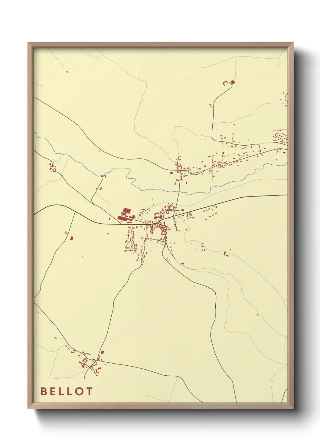 Une affiche de carte sur Bellot