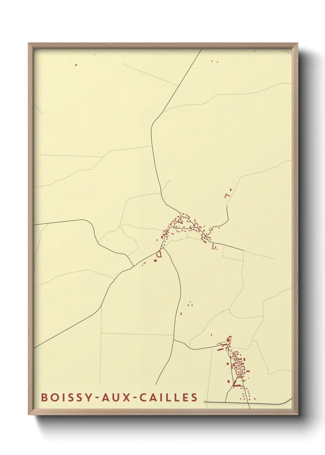 Une affiche de carte sur Boissy-aux-Cailles