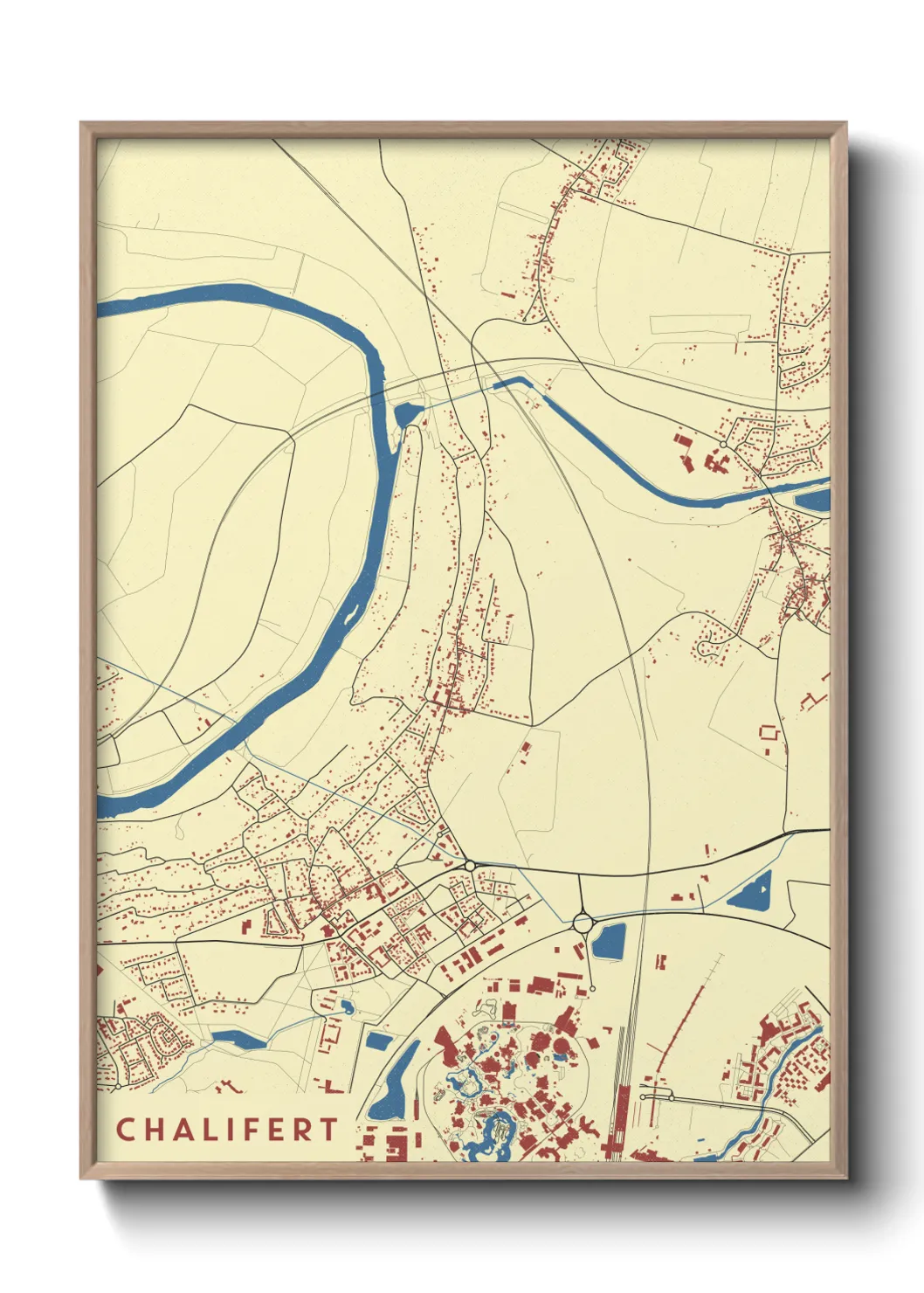Une affiche de carte sur Chalifert