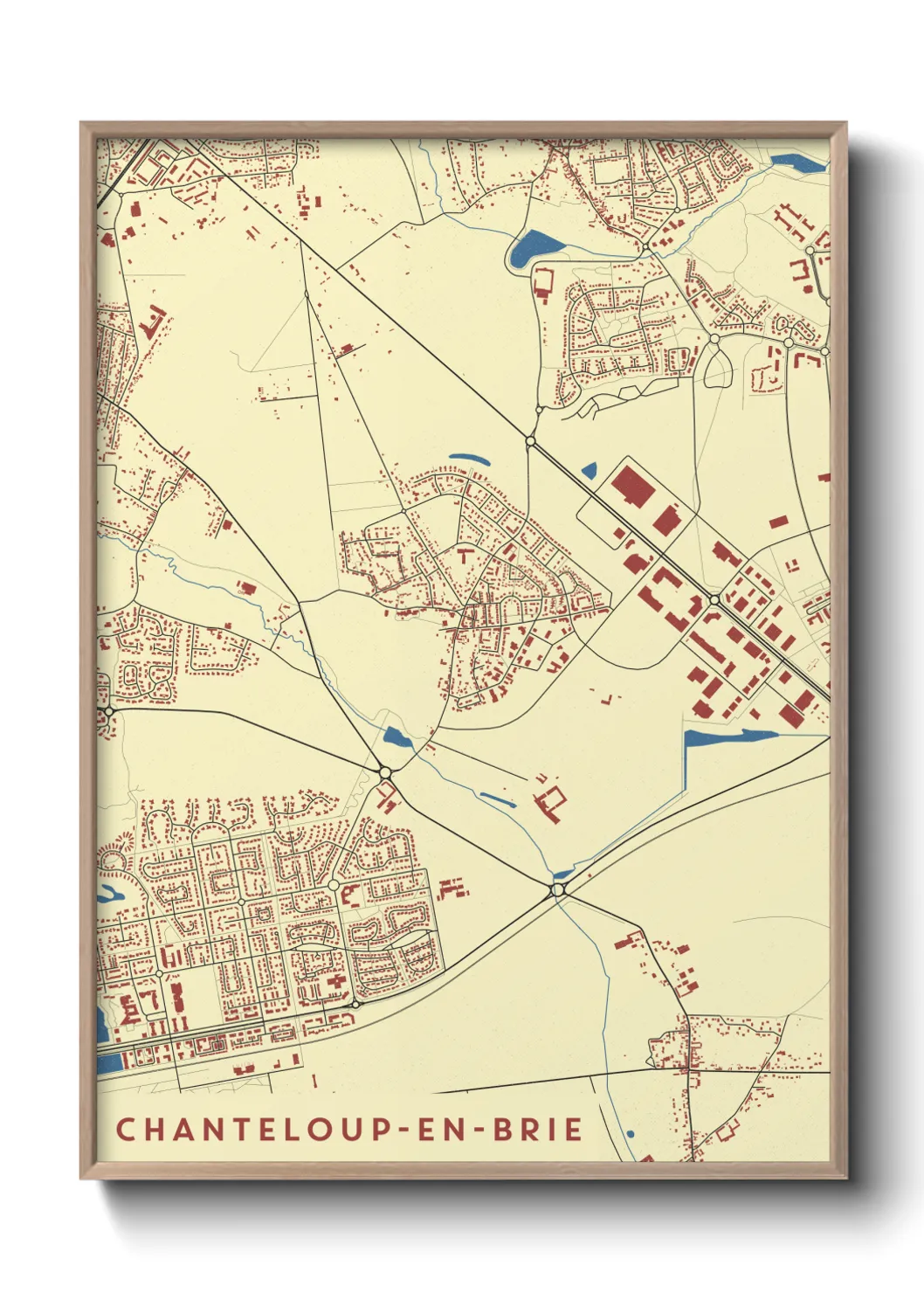 Une affiche de carte sur Chanteloup-en-Brie
