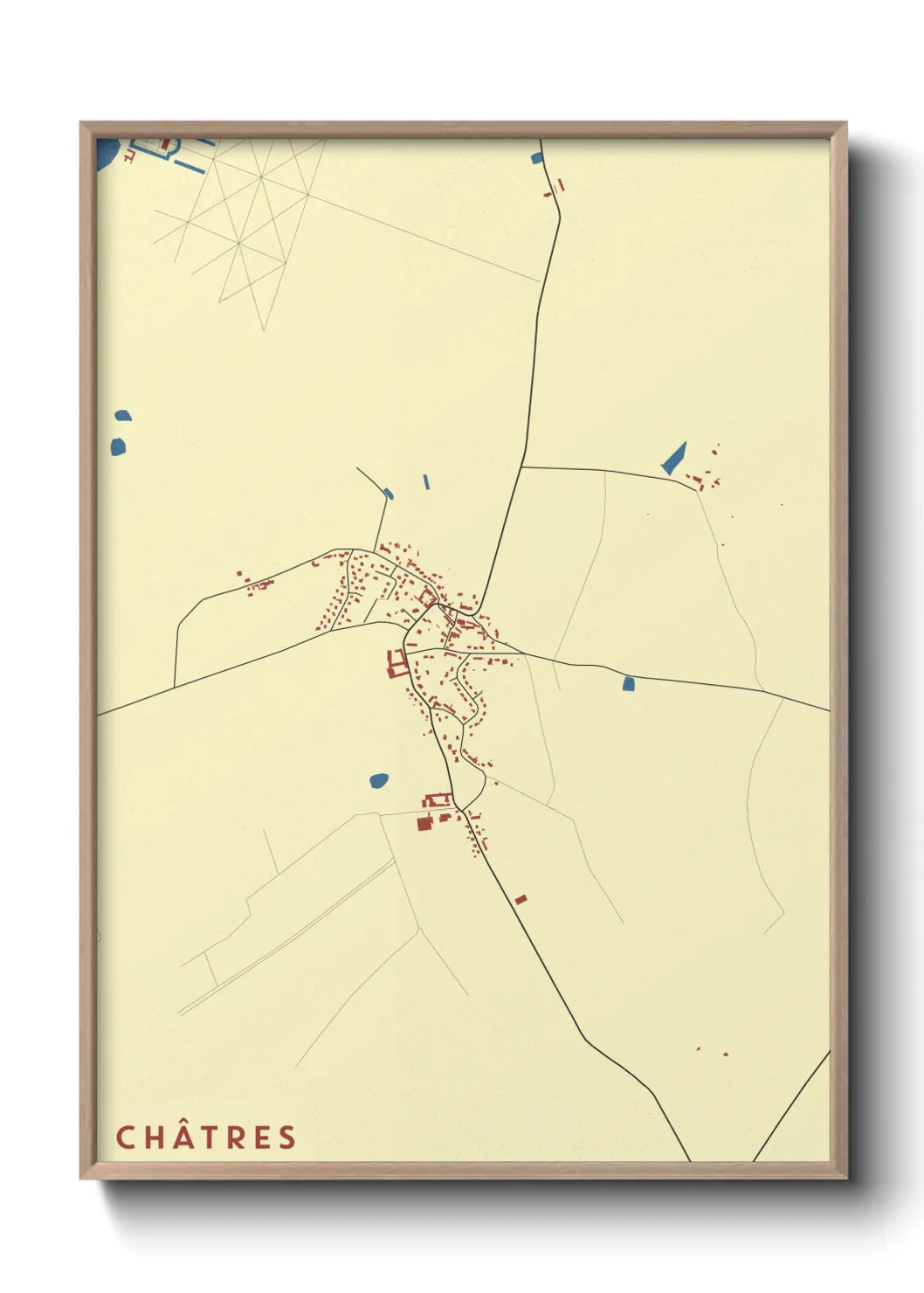 Une affiche de carte sur Châtres