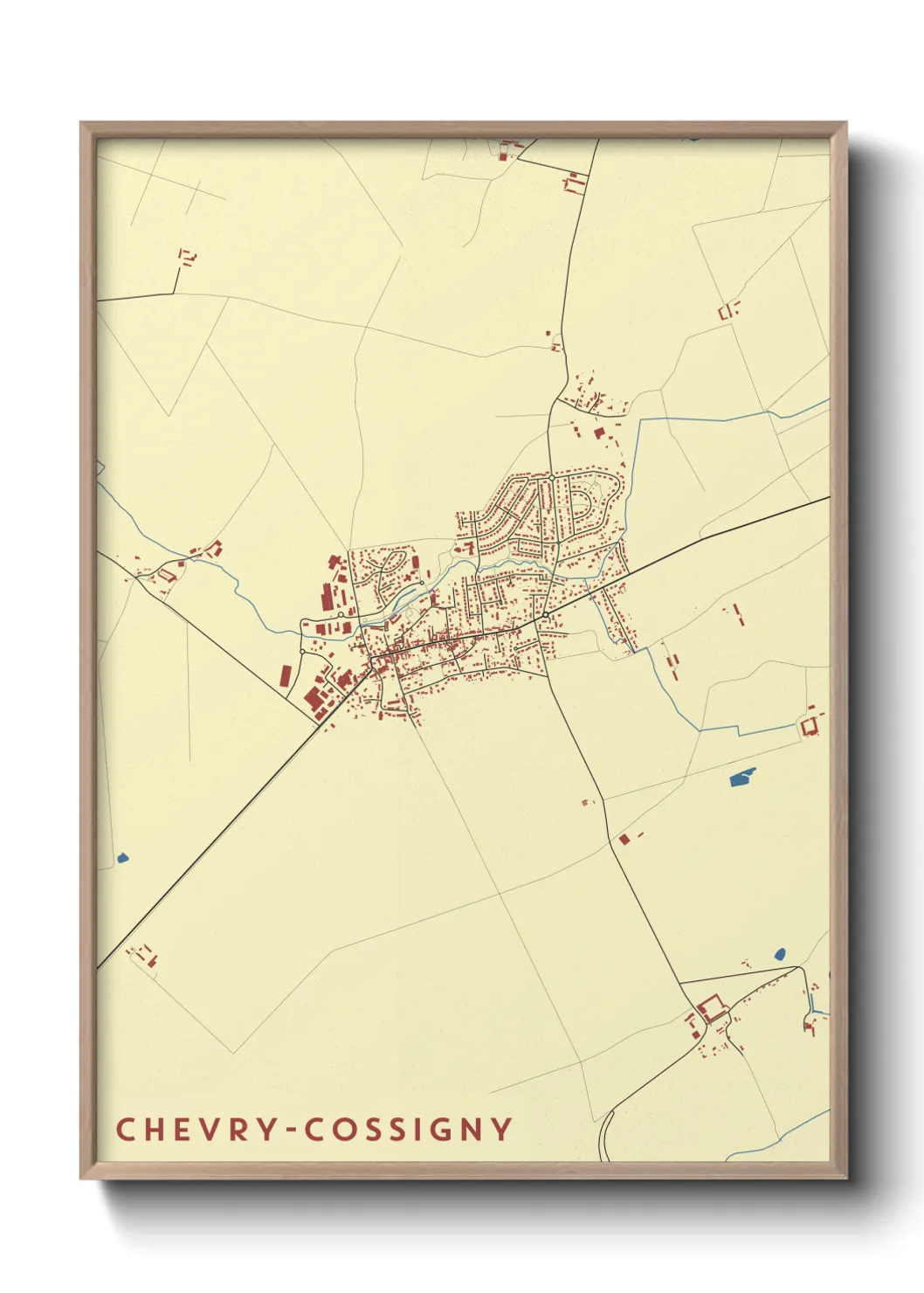 Une affiche de carte sur Chevry-Cossigny
