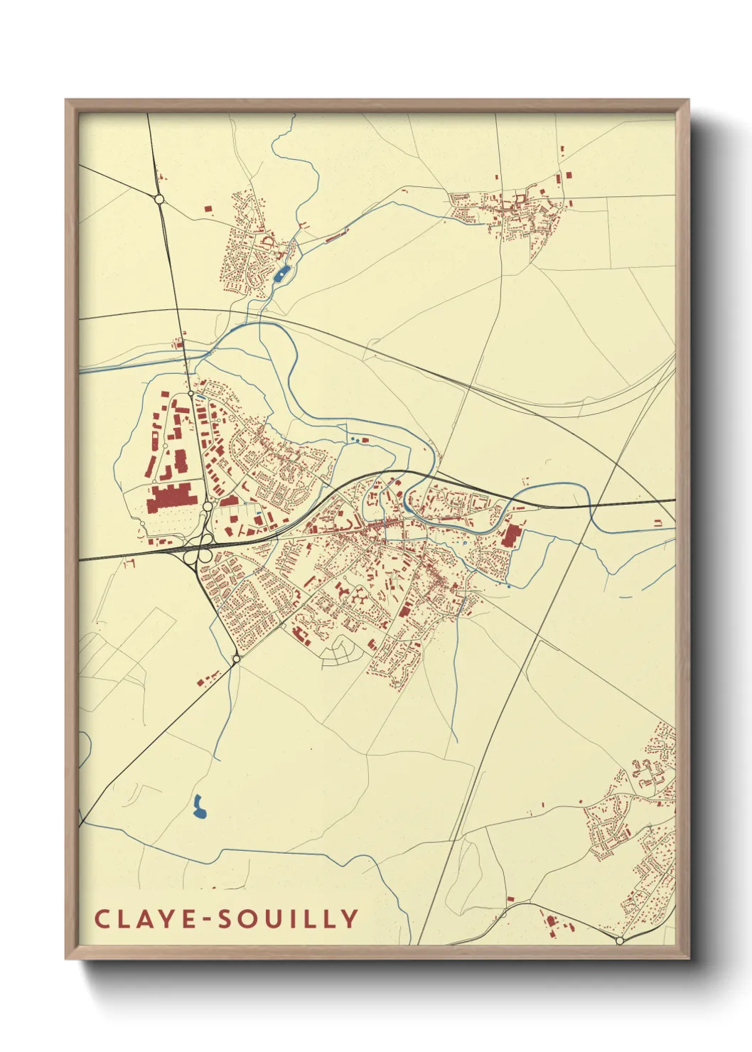 Une affiche de carte sur Claye-Souilly