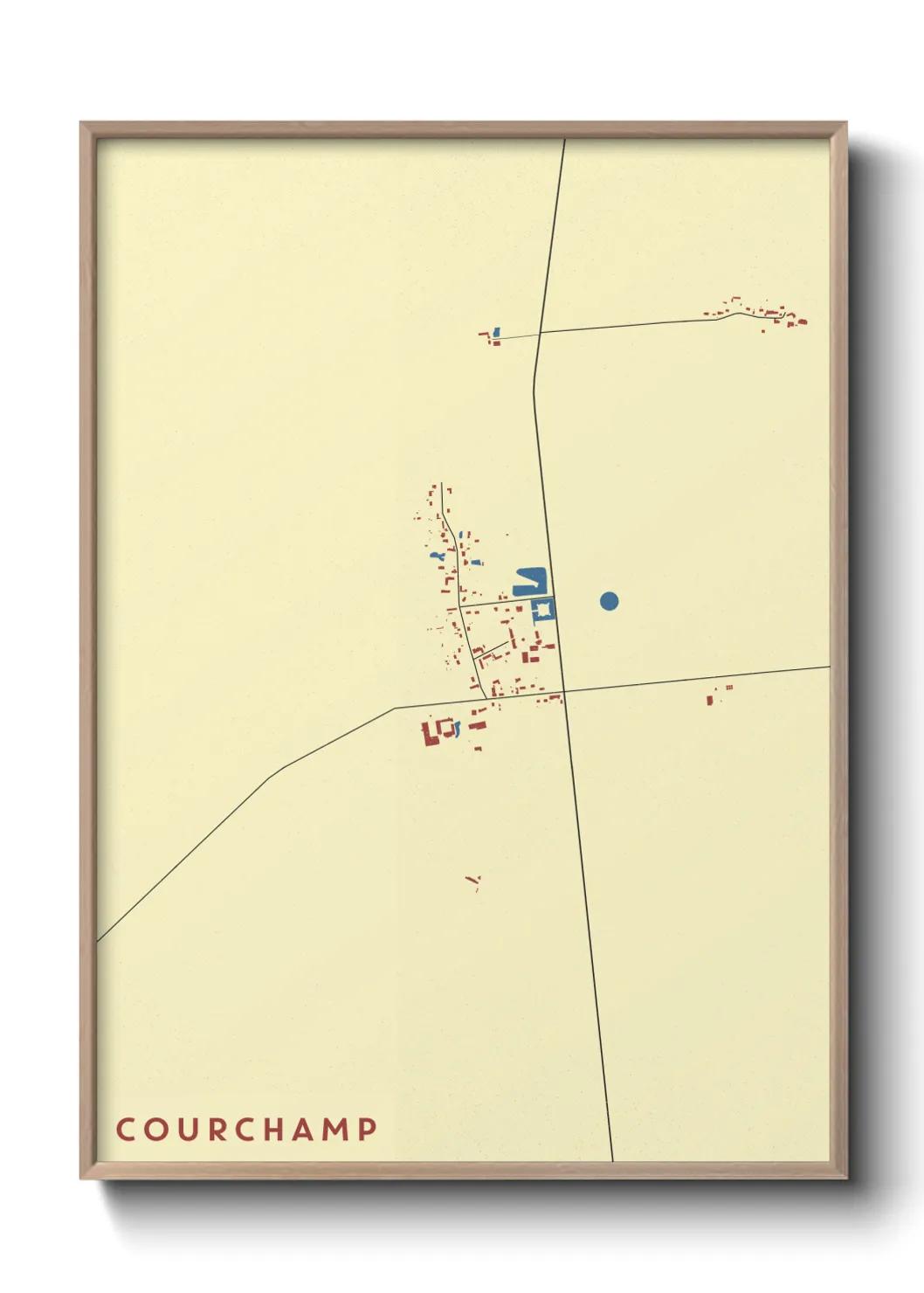 Une affiche de carte sur Courchamp