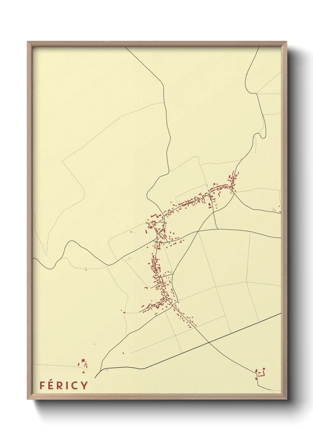 Une affiche de carte sur Féricy