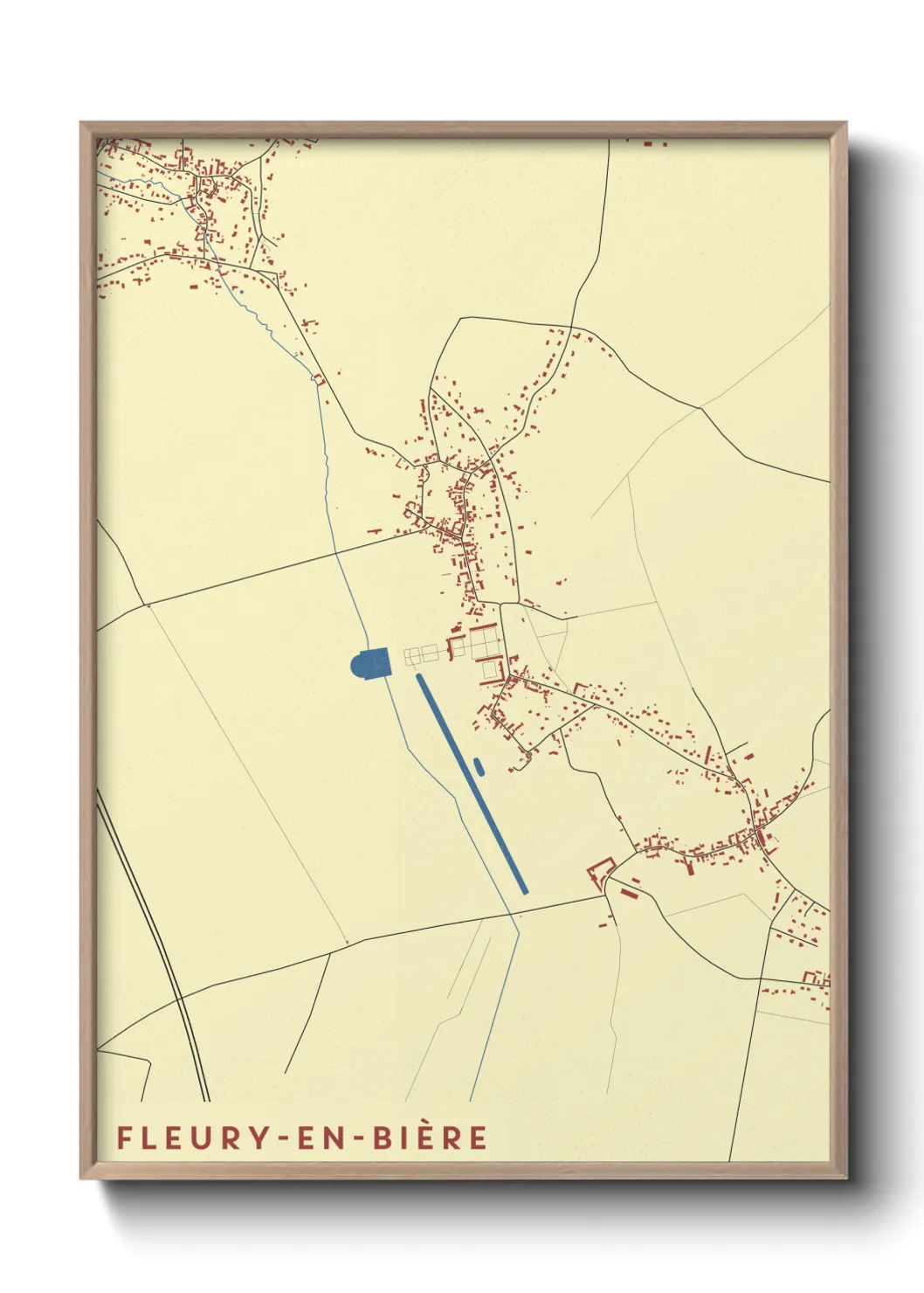 Un poster carteFleury-en-Bière