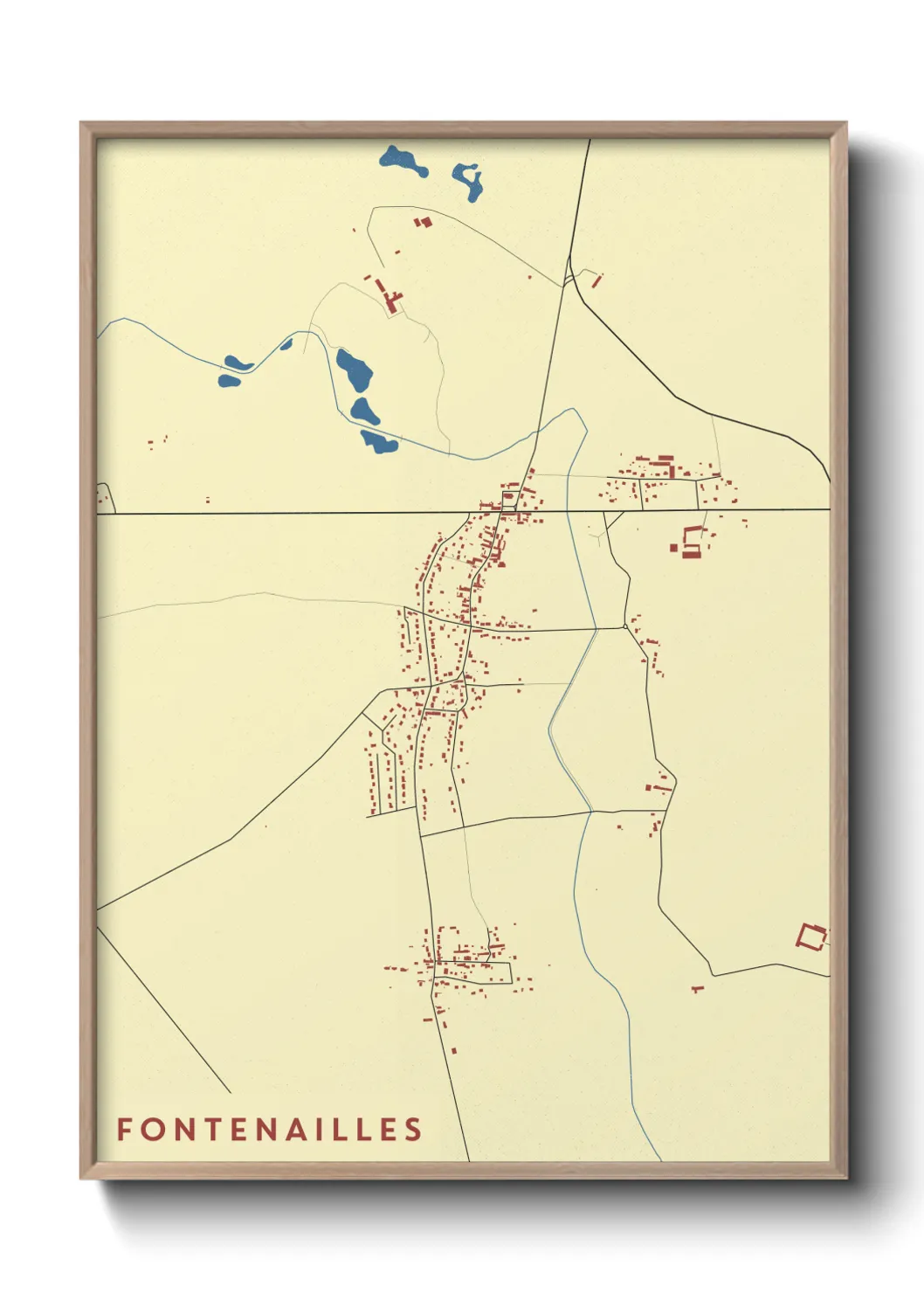 Une affiche de carte sur Fontenailles