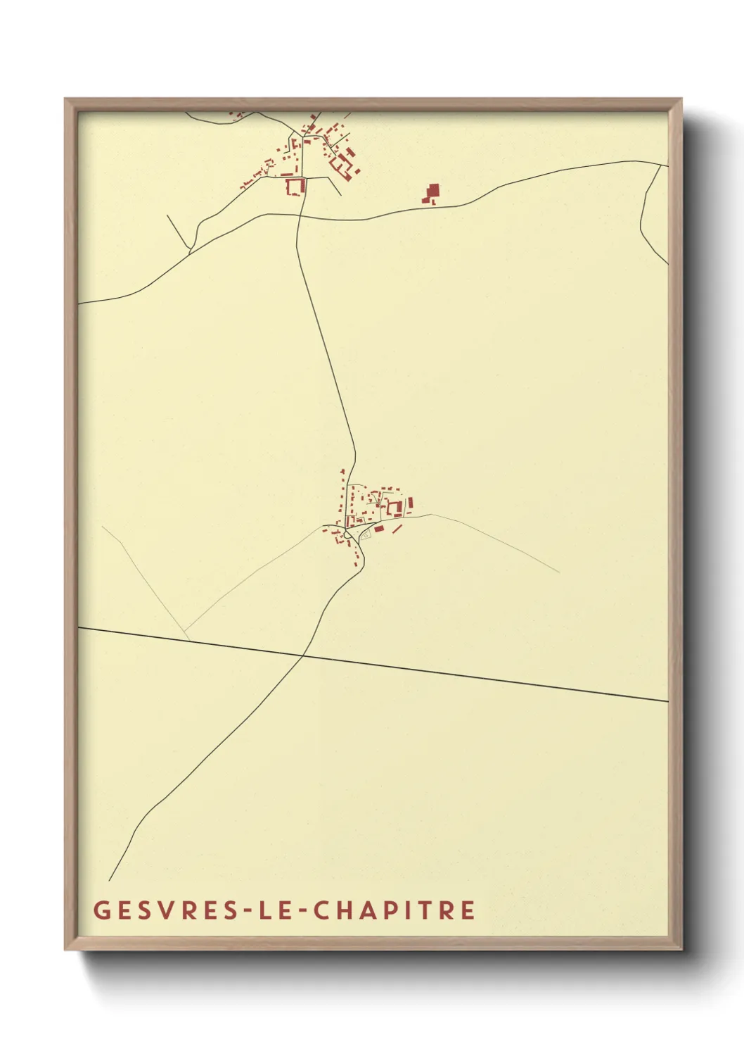 Une affiche de carte sur Gesvres-le-Chapitre