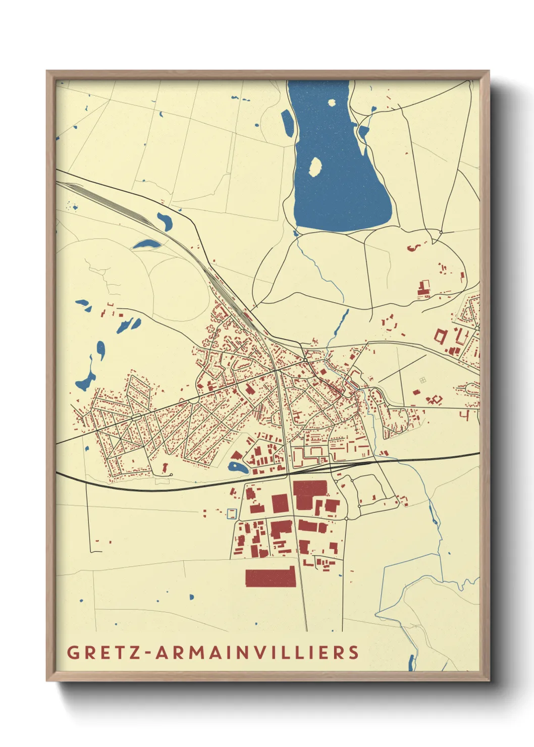 Une affiche de carte sur Gretz-Armainvilliers