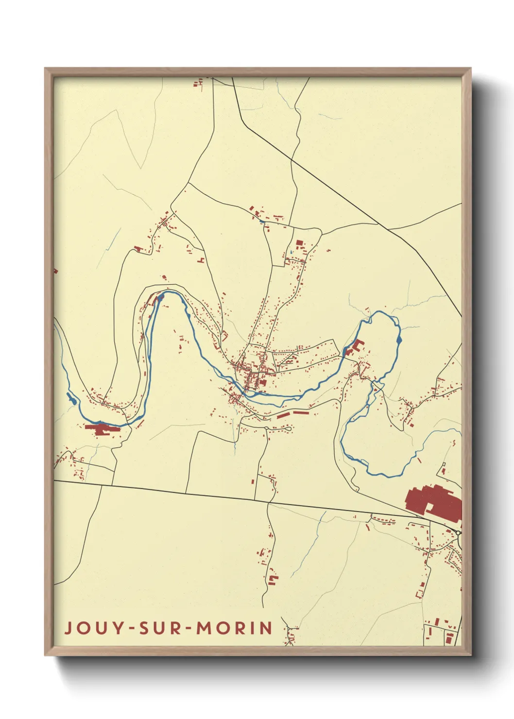 Une affiche de carte sur Jouy-sur-Morin