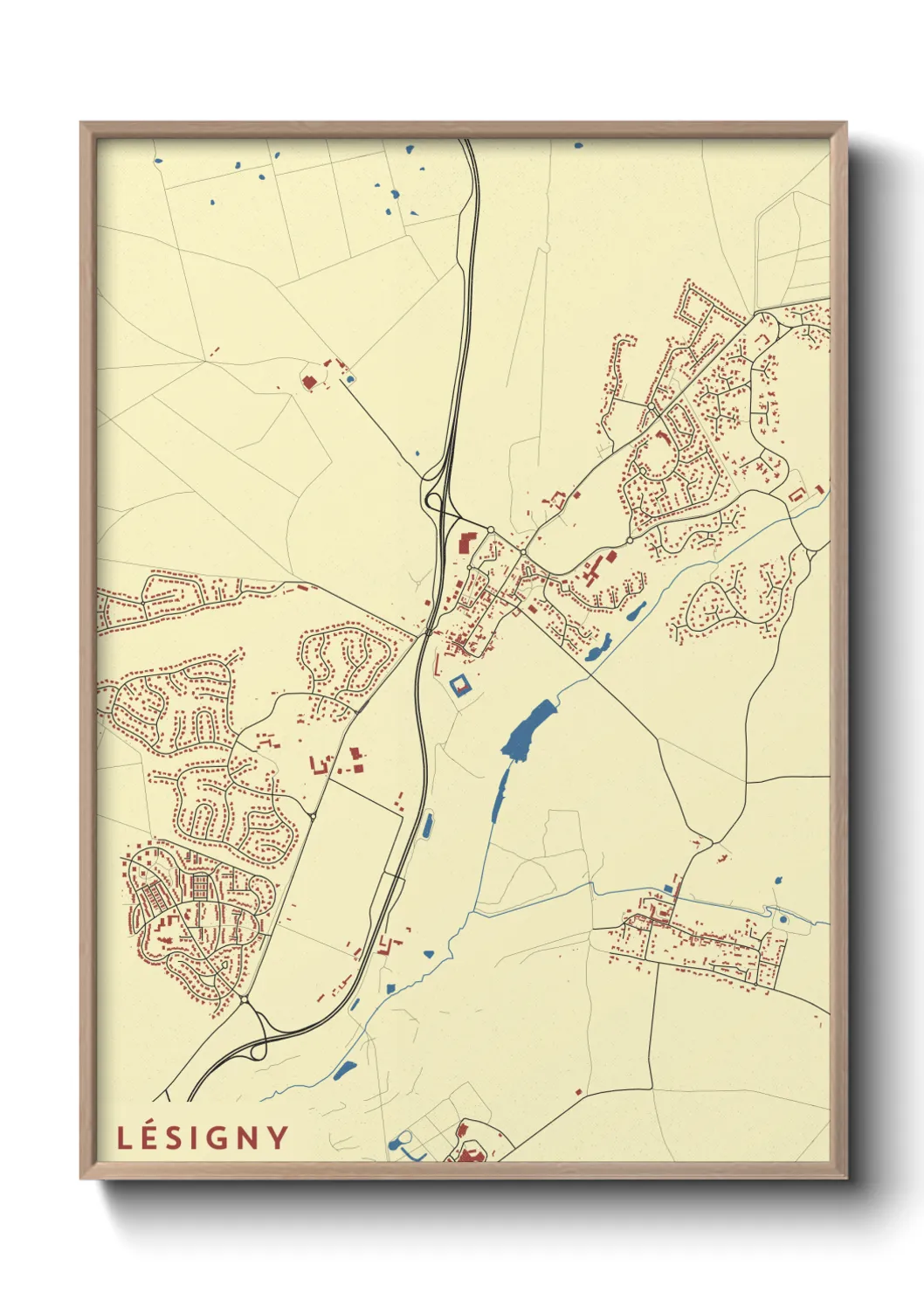 Une affiche de carte sur Lésigny
