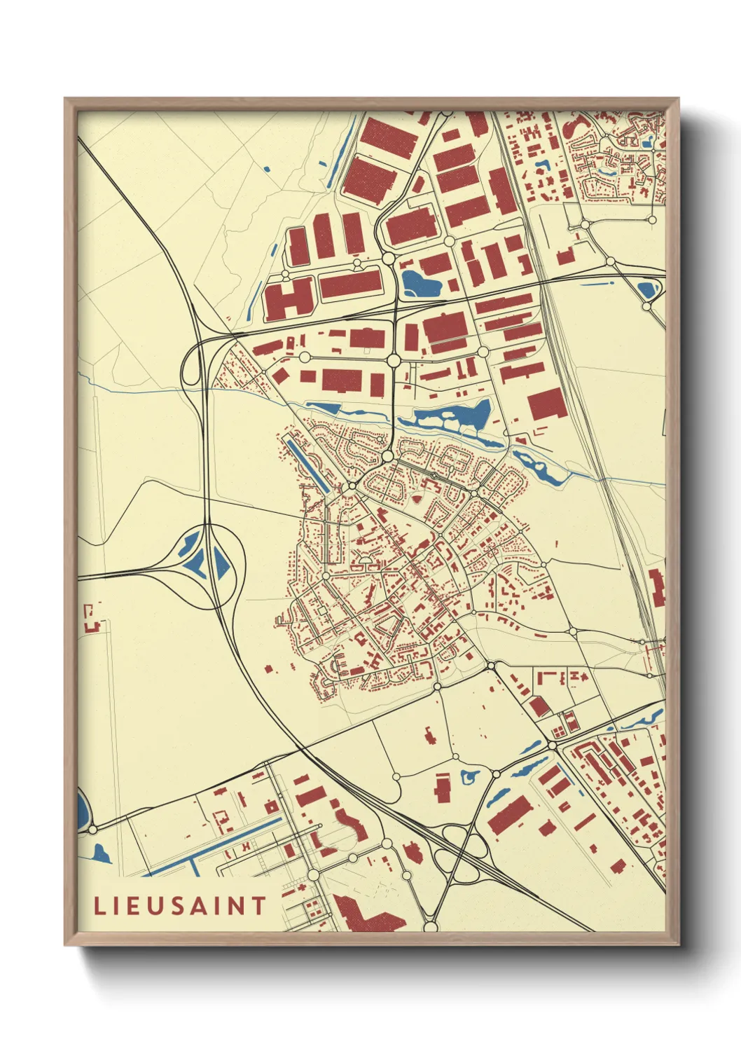 Une affiche de carte sur Lieusaint