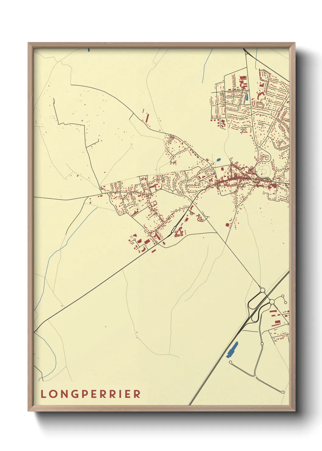 Une affiche de carte sur Longperrier