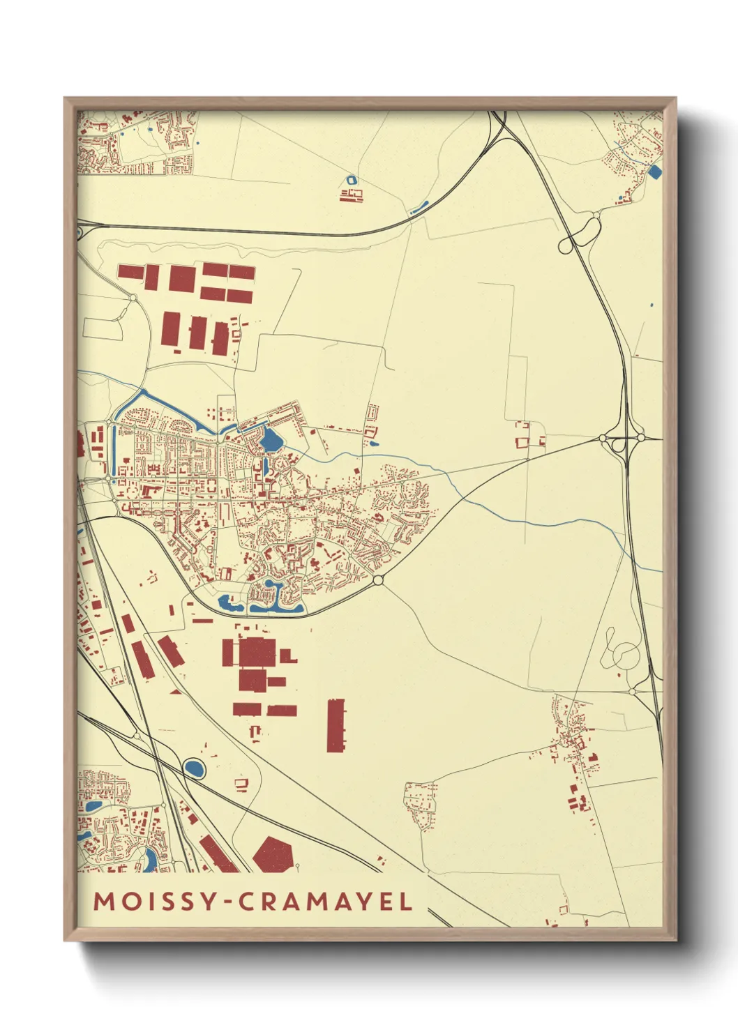 Une affiche de carte sur Moissy-Cramayel