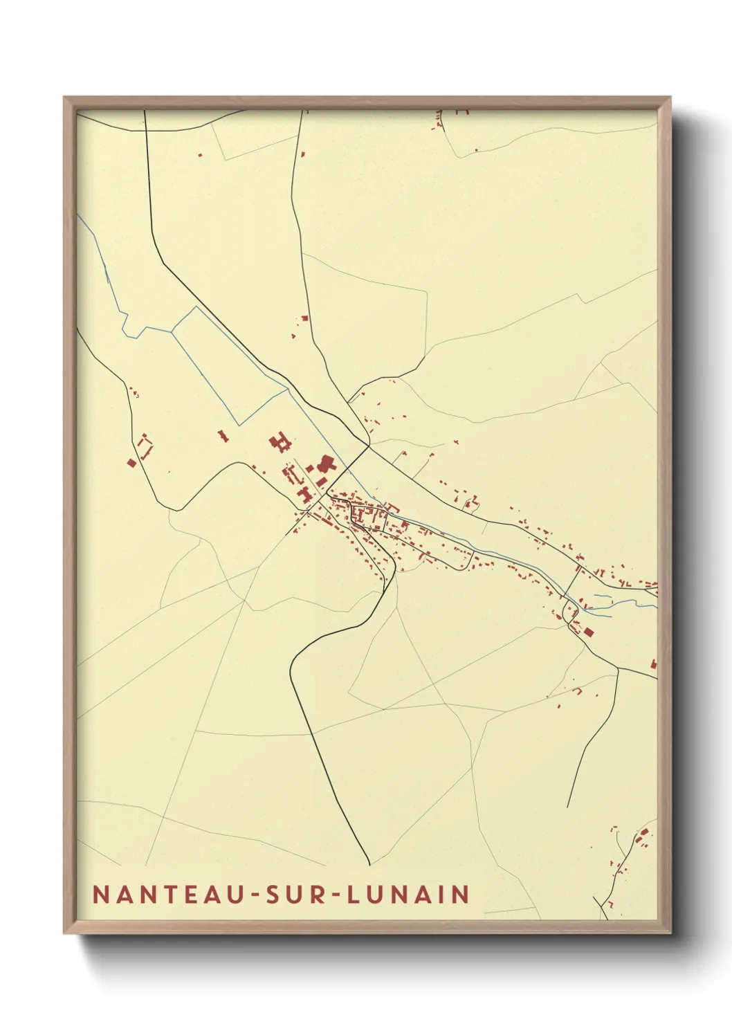 Une affiche de carte sur Nanteau-sur-Lunain