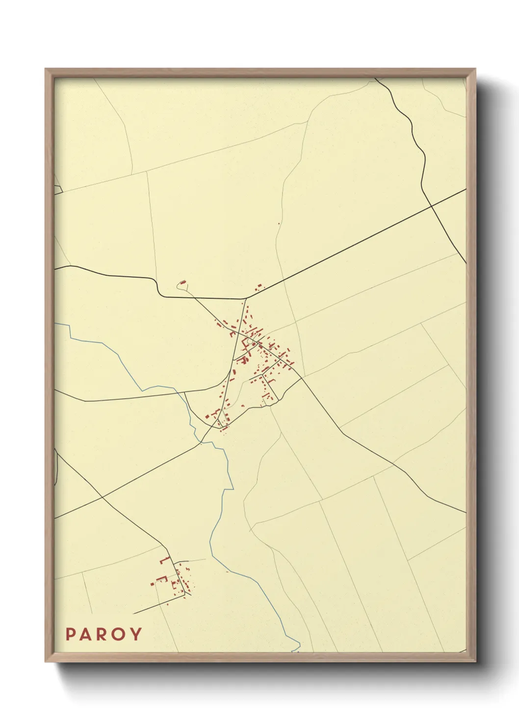 Une affiche de carte sur Paroy