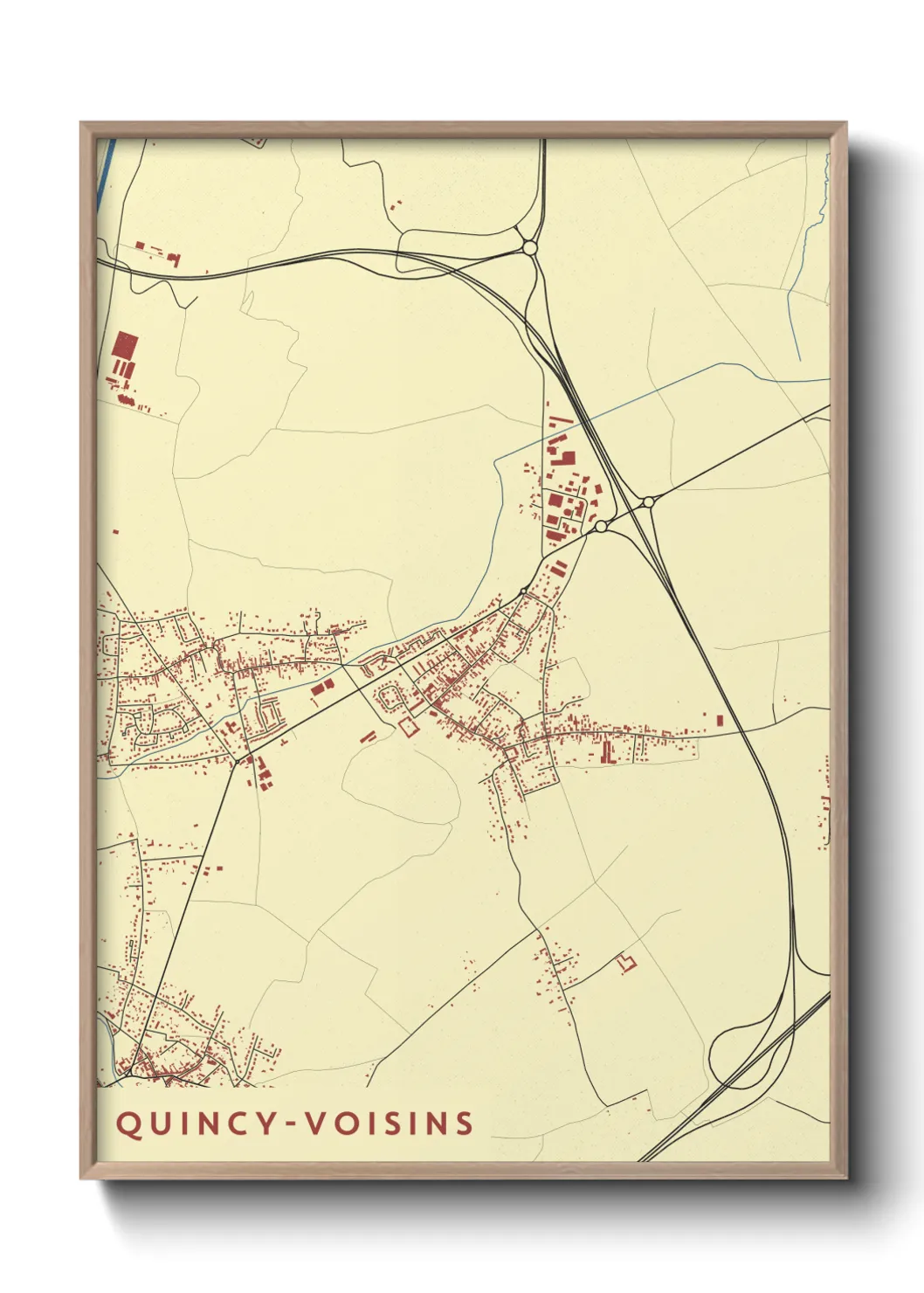 Une affiche de carte sur Quincy-Voisins