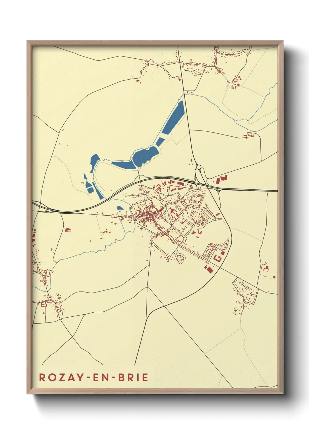 Une affiche de carte sur Rozay-en-Brie