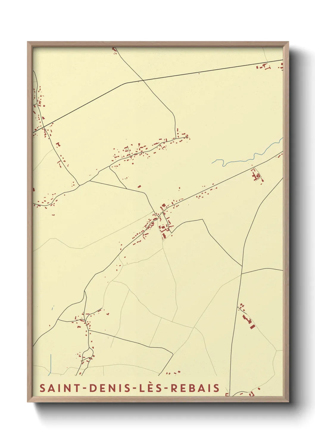 Une affiche de carte sur Saint-Denis-lès-Rebais