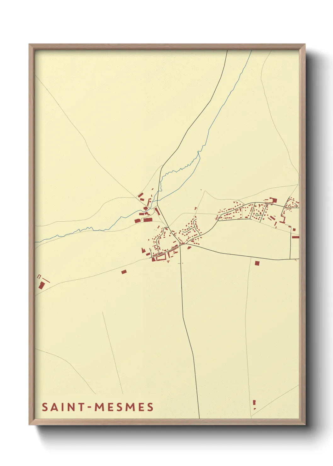 Une affiche de carte sur Saint-Mesmes