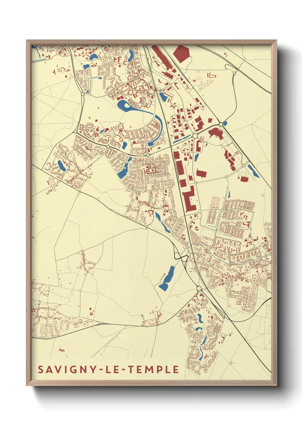 Une affiche de carte sur Savigny-le-Temple