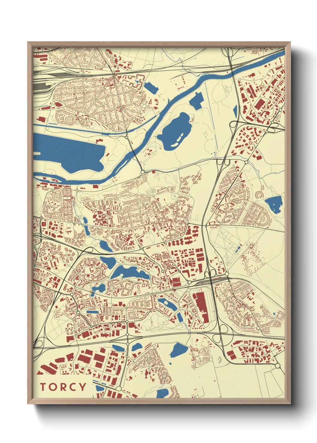 Une affiche de carte sur Torcy