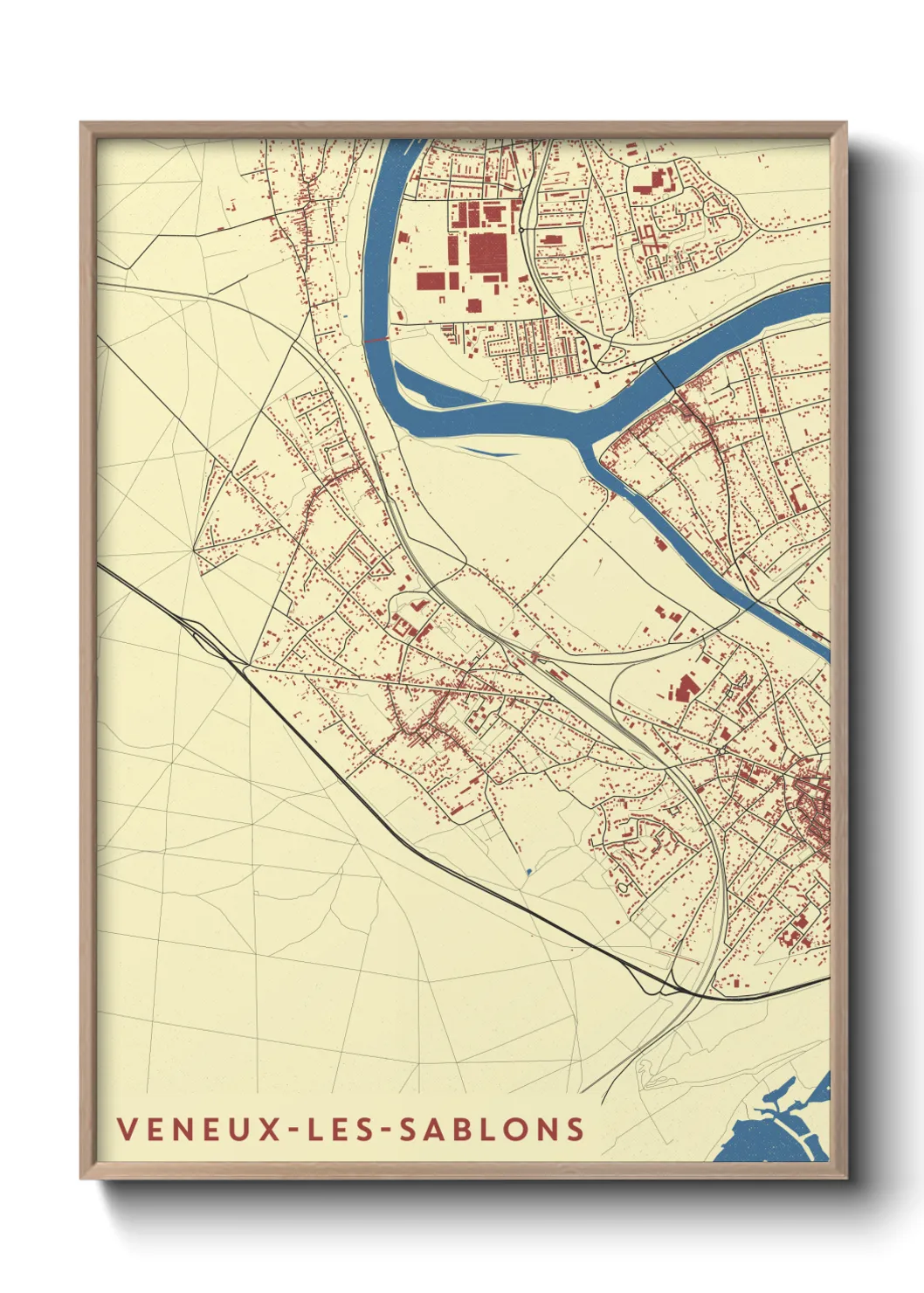 Une affiche de carte sur Veneux-les-Sablons