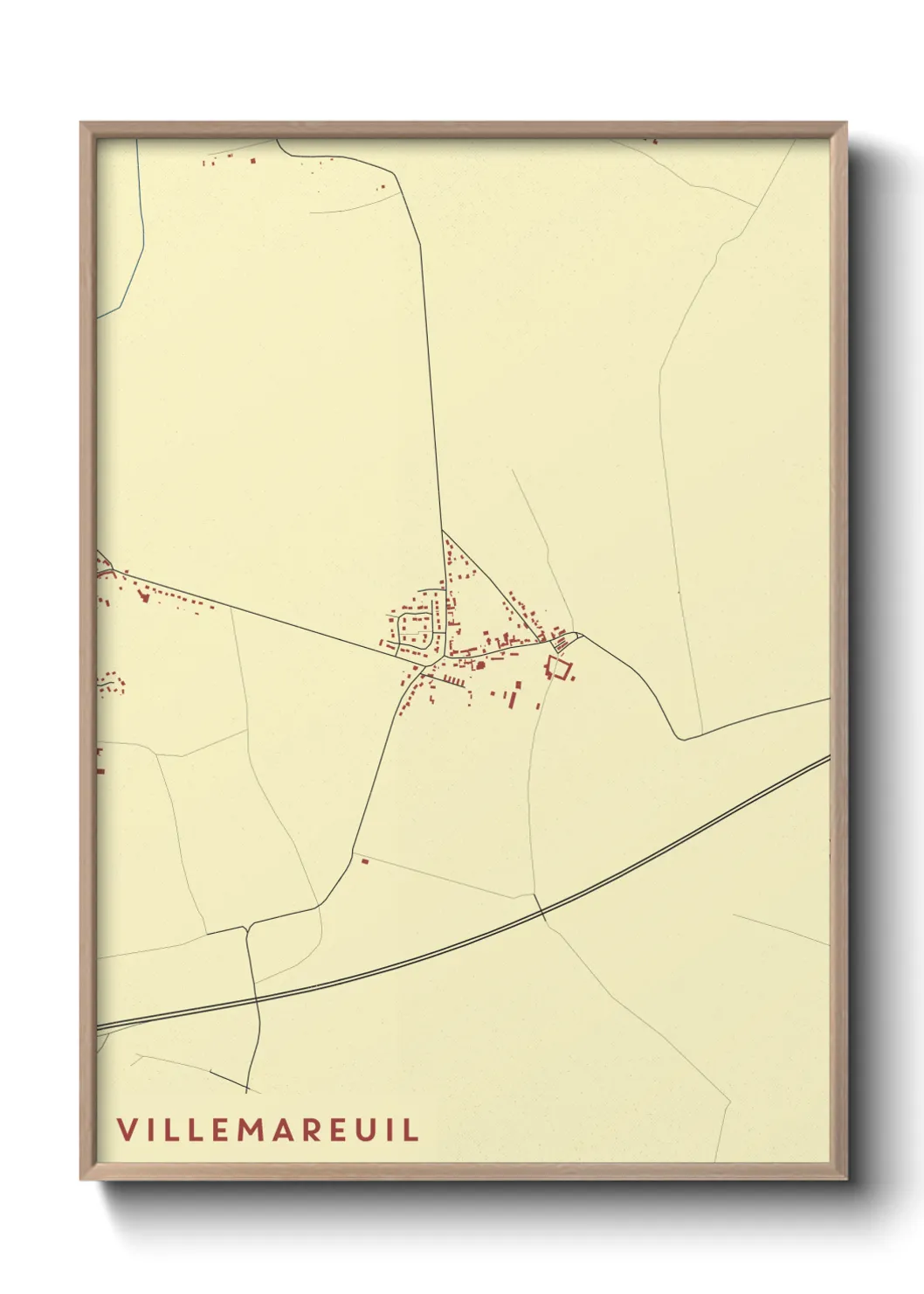 Une affiche de carte sur Villemareuil