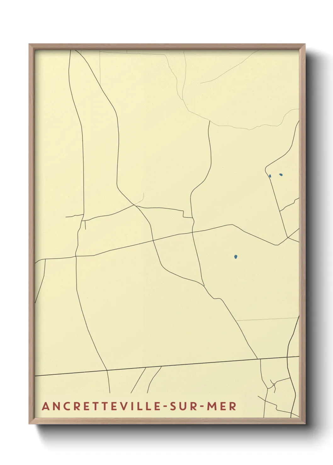 Une affiche de carte sur Ancretteville-sur-Mer