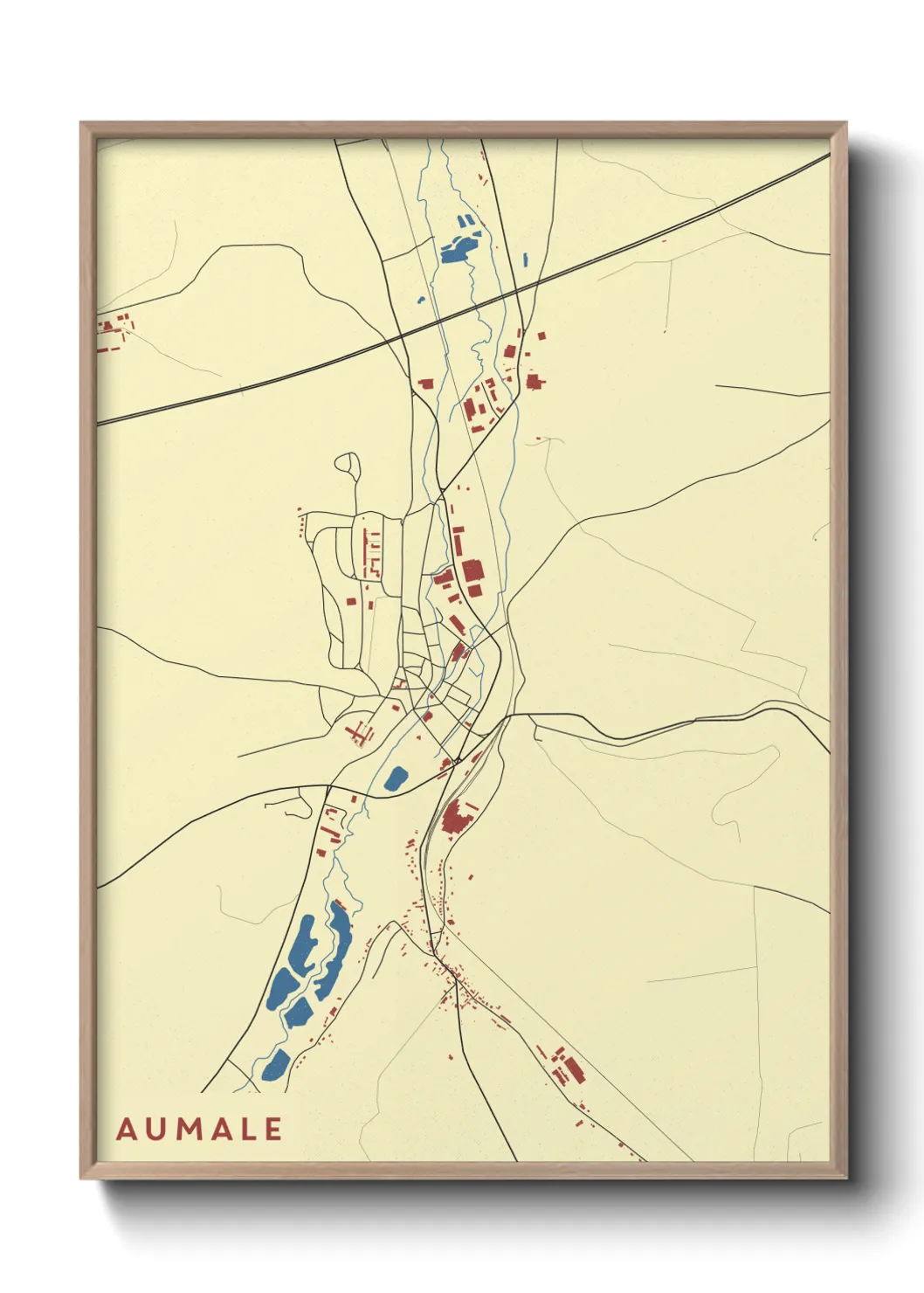 Une affiche de carte sur Aumale