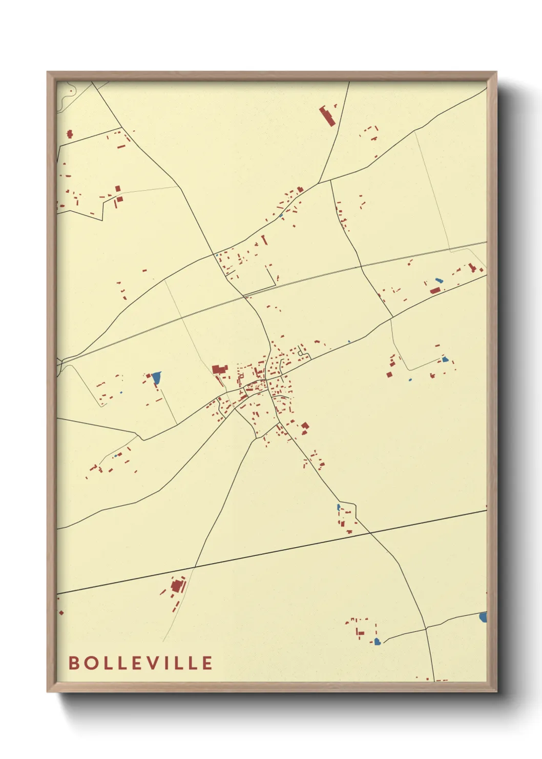 Une affiche de carte sur Bolleville