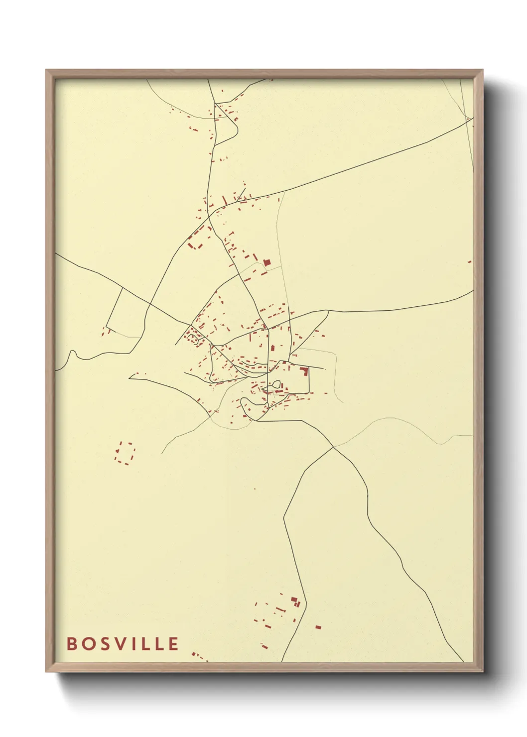 Une affiche de carte sur Bosville