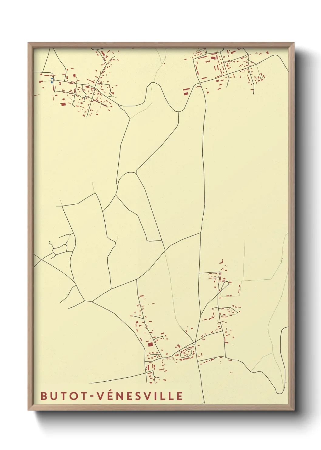 Une affiche de carte sur Butot-Vénesville