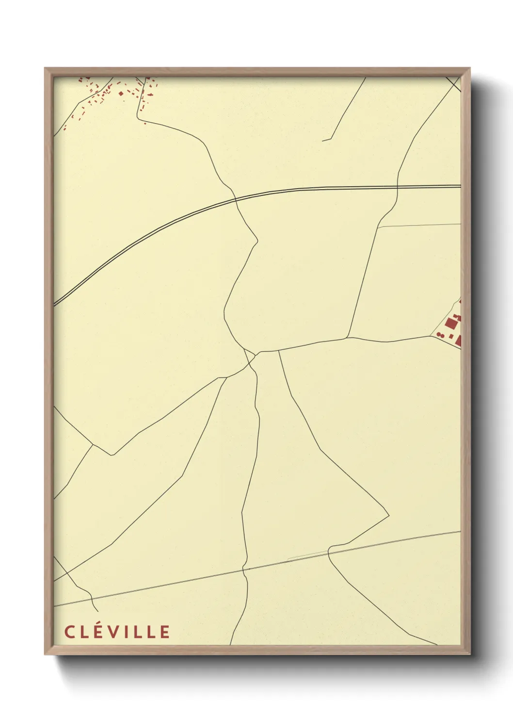 Une affiche de carte sur Cléville