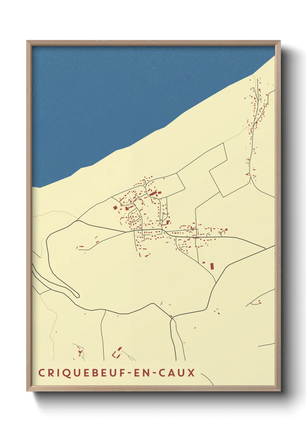 Une affiche de carte sur Criquebeuf-en-Caux