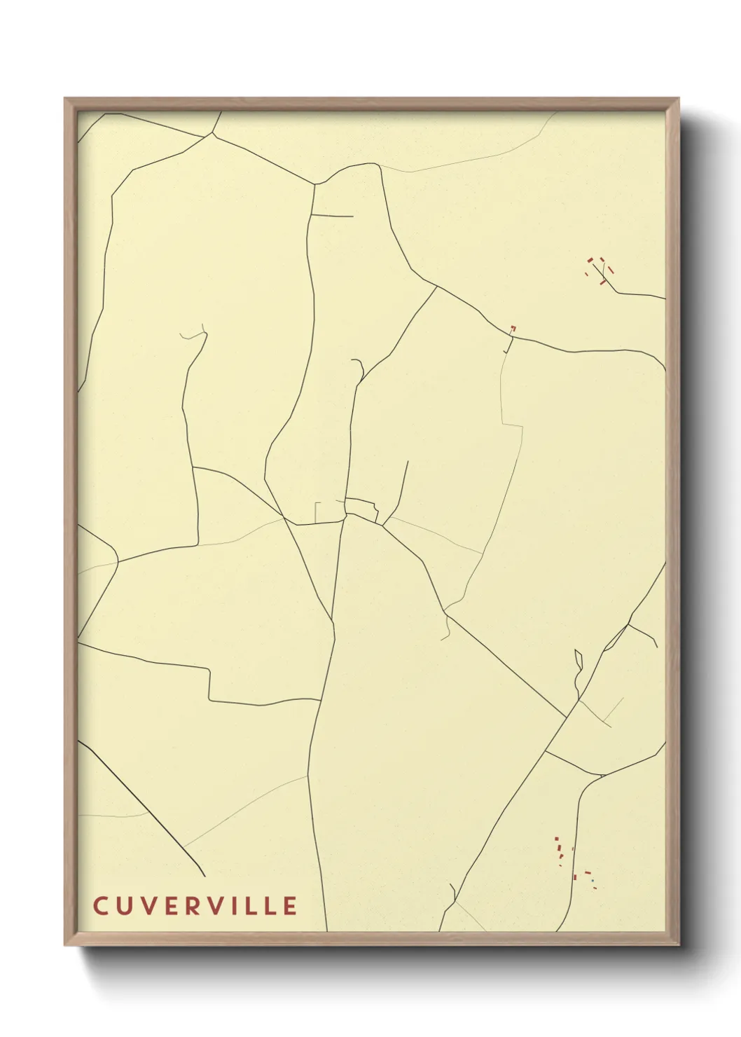 Une affiche de carte sur Cuverville