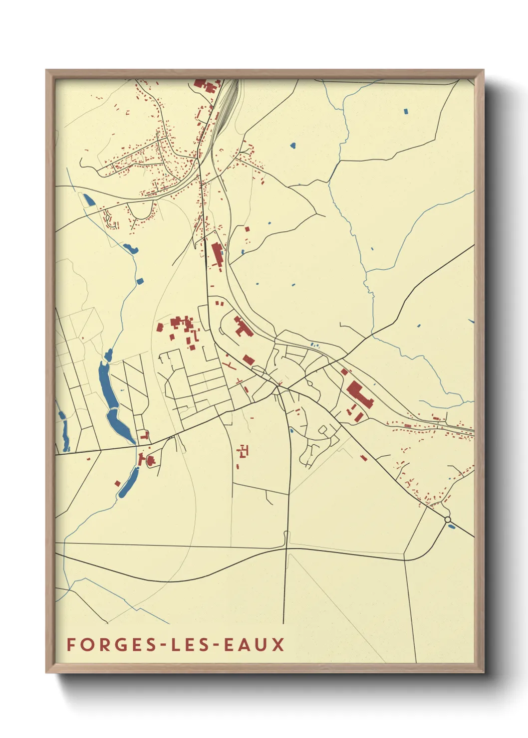 Une affiche de carte sur Forges-les-Eaux