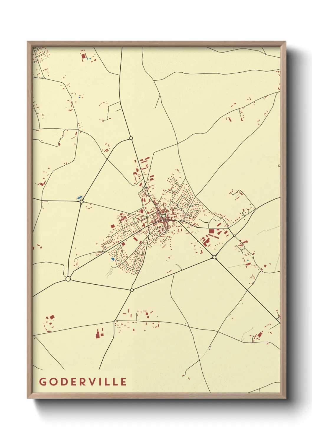 Une affiche de carte sur Goderville