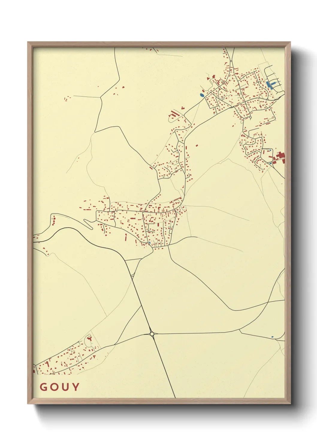 Une affiche de carte sur Gouy
