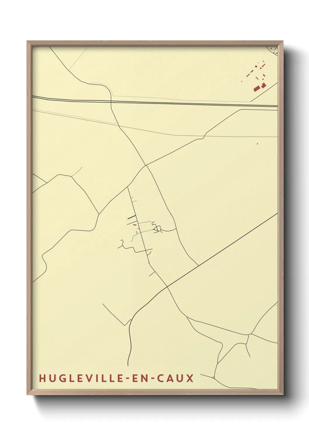 Une affiche de carte sur Hugleville-en-Caux