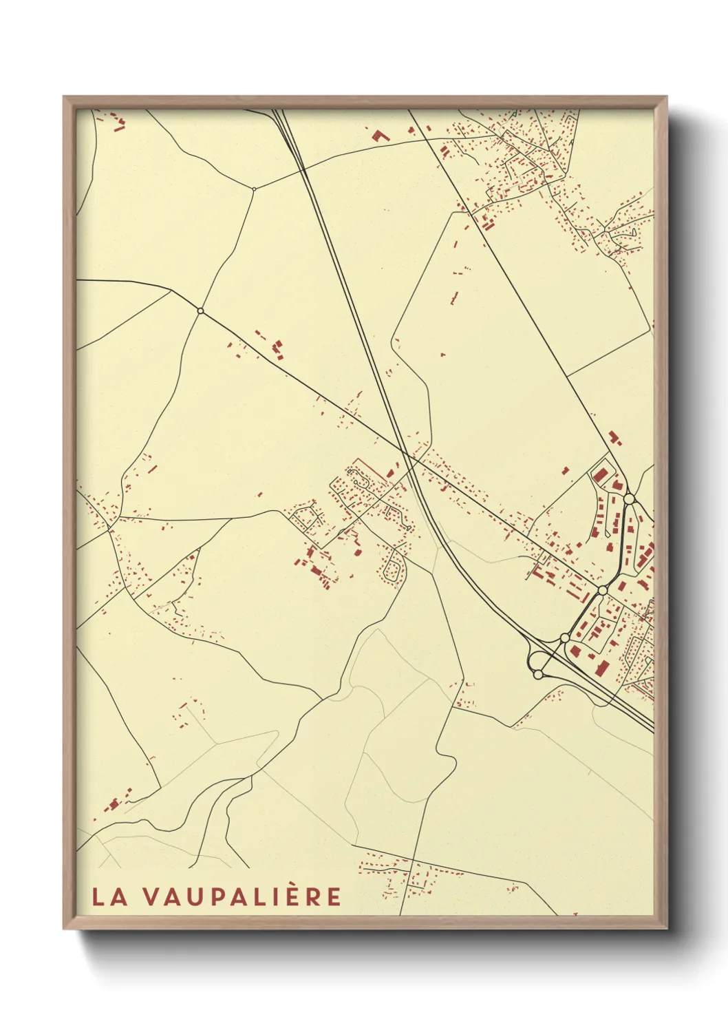 Une affiche de carte sur La Vaupalière