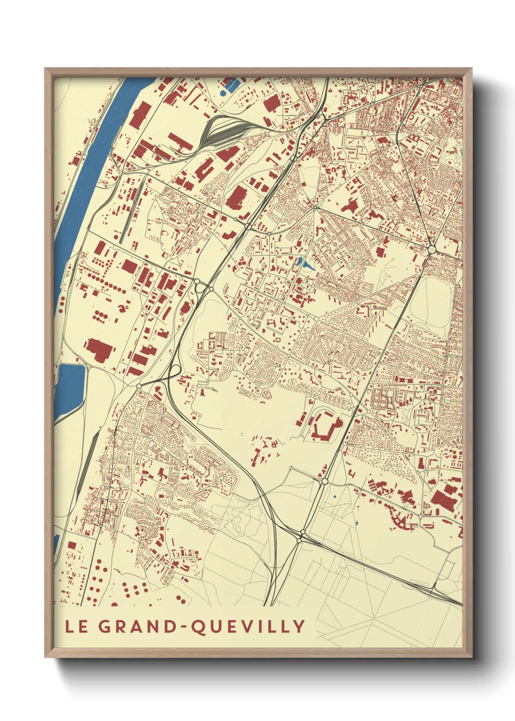 Une affiche de carte sur Le Grand-Quevilly