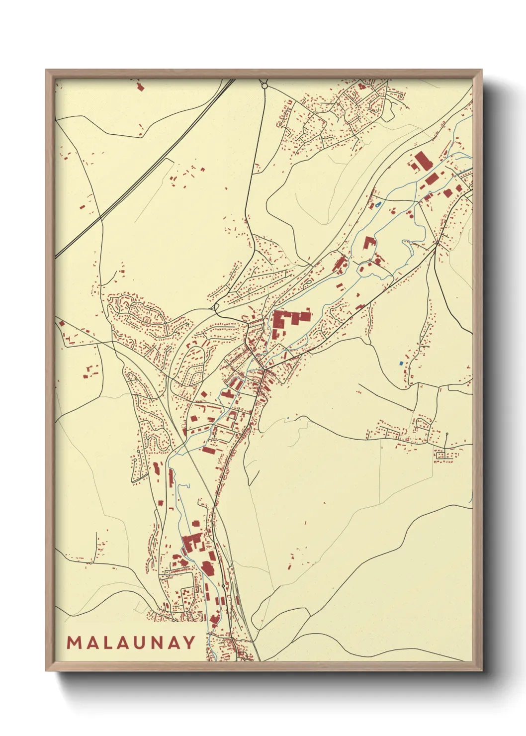 Une affiche de carte sur Malaunay